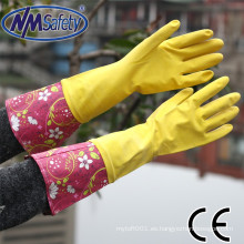 NMSAFETY guantes de limpieza para el hogar de látex amarillo